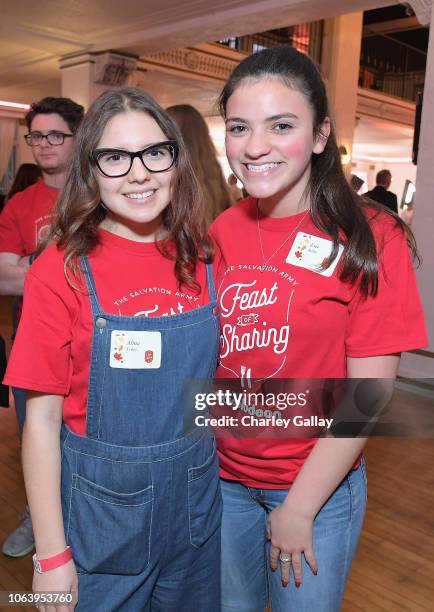 Alina Foley and Eva Bella attend Salvation Army NICKELODEON Feast of Sharing on November 20, 2018 in Los Angeles, California.
