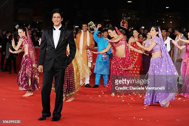 Actor Shah Rukh Khan attends the "My Name Is Khan" Premiere during the 5th International Rome Film Festival at Auditorium Parco Della Musica on...
