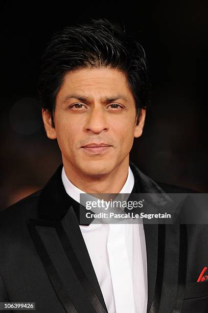 Actor Shah Rukh Khan attends the "My Name Is Khan" premiere during the 5th International Rome Film Festival at Auditorium Parco Della Musica on...