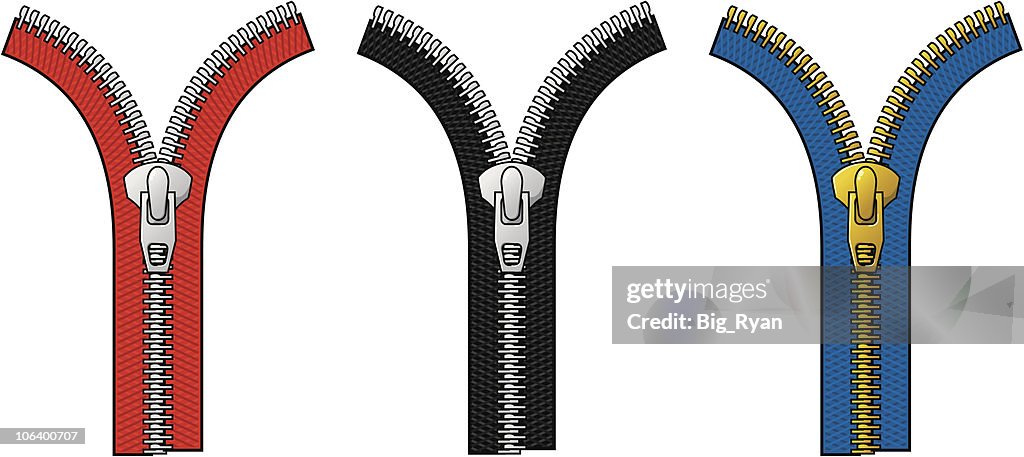 Zippers in diffrent colors