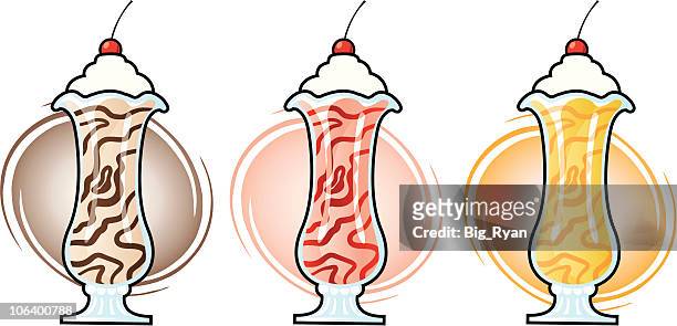sundae - chocolate swirl stock illustrations