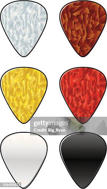 guitar picks - tortoiseshell stock illustrations