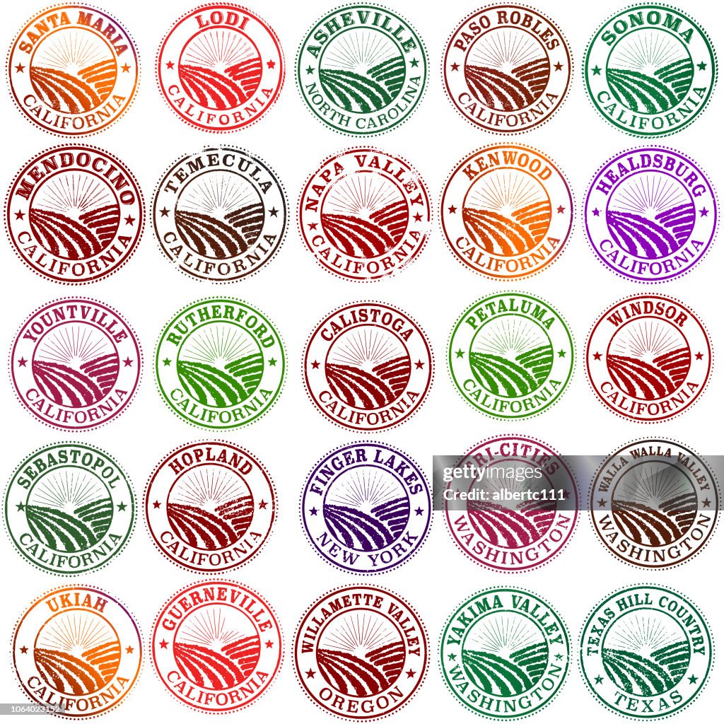 American Wine Country Stamps