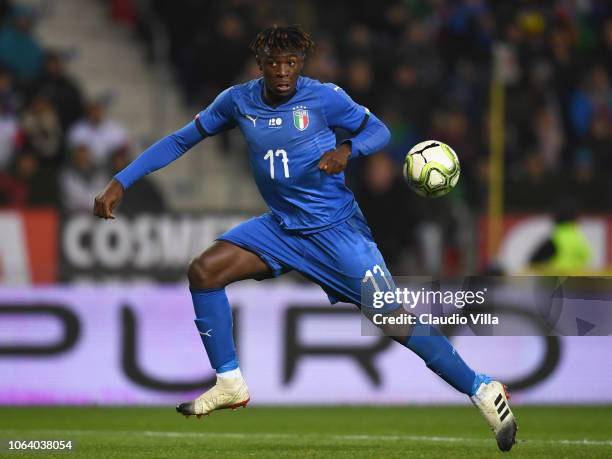 Moise Bioty Kean of Italy in action during the friendly match between Italy and Usa played at Luminus Arena on November 20, 2018 in Genk, Belgium.