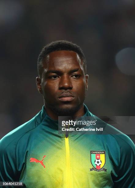Georges Mandjeck of Cameroon during the International Friendly match between Brazil and Cameroon at Stadium mk on November 20, 2018 in Milton Keynes,...