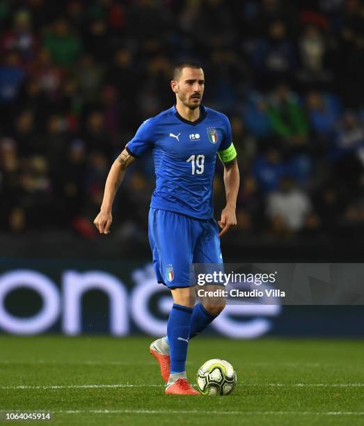 Leonardo Bonucci of Italy in action during the friendly match between Italy and Usa played at Luminus Arena on November 20, 2018 in Genk, Belgium.