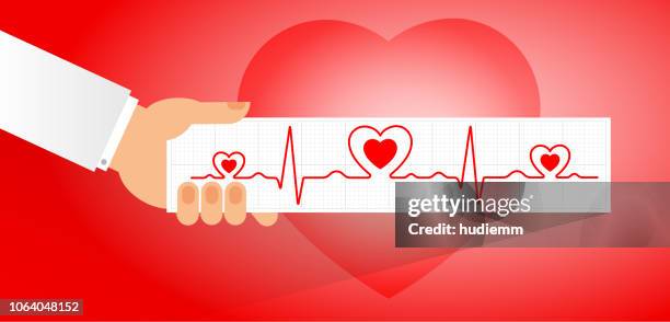 stockillustraties, clipart, cartoons en iconen met vector elektrocardiogram en hart patroon (gezondheid concept) - cpr