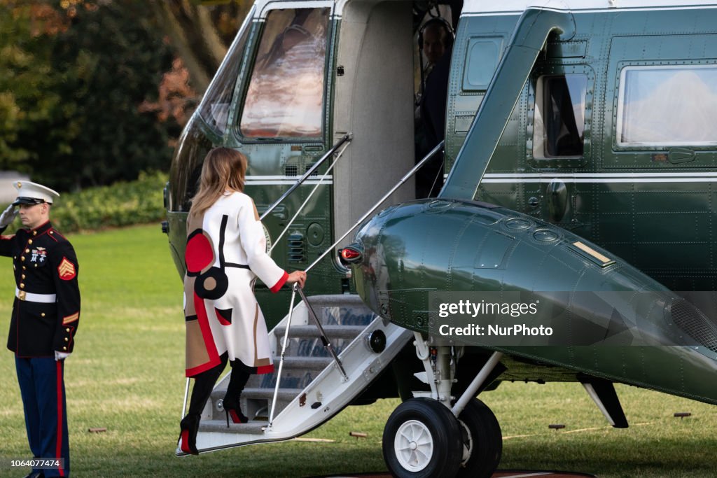 President Trump And Family Depart White House For Thanksgiving Break