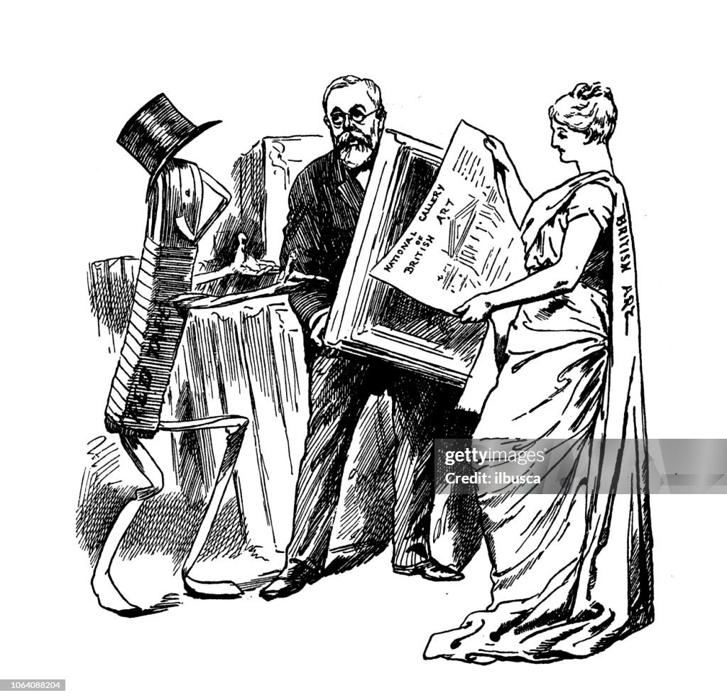 British London satire caricatures comics cartoon illustrations