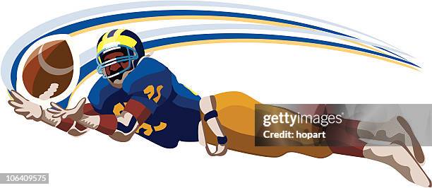 wide receiver catching pass - catching stock illustrations
