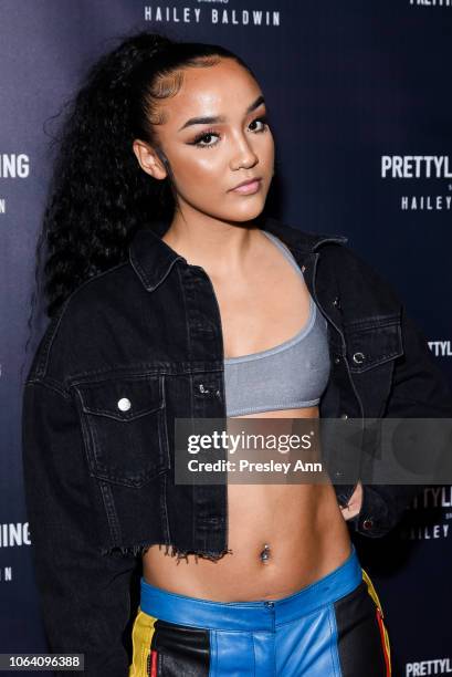 Lexii Alijai attends PrettyLittleThing X Hailey Baldwin at Catch on November 05, 2018 in West Hollywood, California.