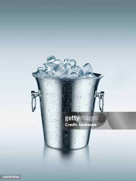ice in bucket - ice bucket stock pictures, royalty-free photos & images