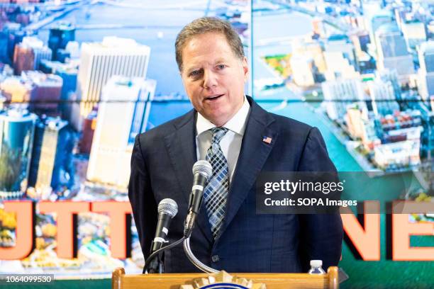 Geoffrey Berman, United States Attorney for the Southern District of New York, seen speaking at the Joint Terrorism Task Force in New York City.