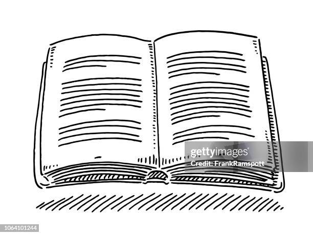 open book reading drawing - open book vector stock illustrations