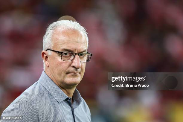 Head coach Dorival Junior of Flamengo looks on during a match between Flamengo and Gremio as part of Brasileirao Series A 2018 t Maracana Stadium on...