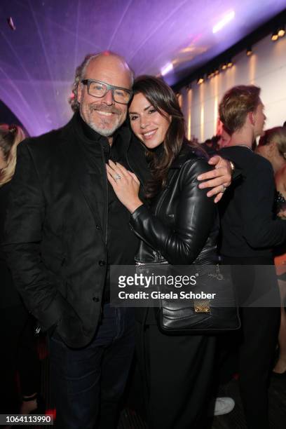 Peter Olsson and his fiance Diana Buergin during the Bunte New Faces Award Style 2018 ceremony at Spindler & Klatt on November 15, 2018 in Berlin,...
