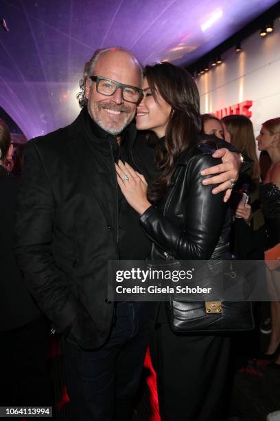 Peter Olsson and his fiance Diana Buergin during the Bunte New Faces Award Style 2018 ceremony at Spindler & Klatt on November 15, 2018 in Berlin,...