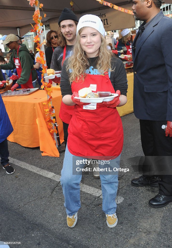 Actress Taylor Spreitler attends the Los Angeles Mission hosts a
