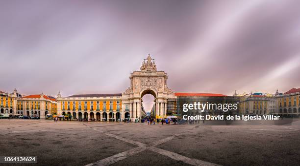 praça do comércio in lisbon, portugal - lisbon architecture stock pictures, royalty-free photos & images