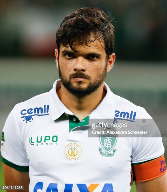 Norberto of America MG looks on before the match against Palmeiras for the Brasileirao Series A 2018 at Allianz Parque Stadium on November 21, 2018...