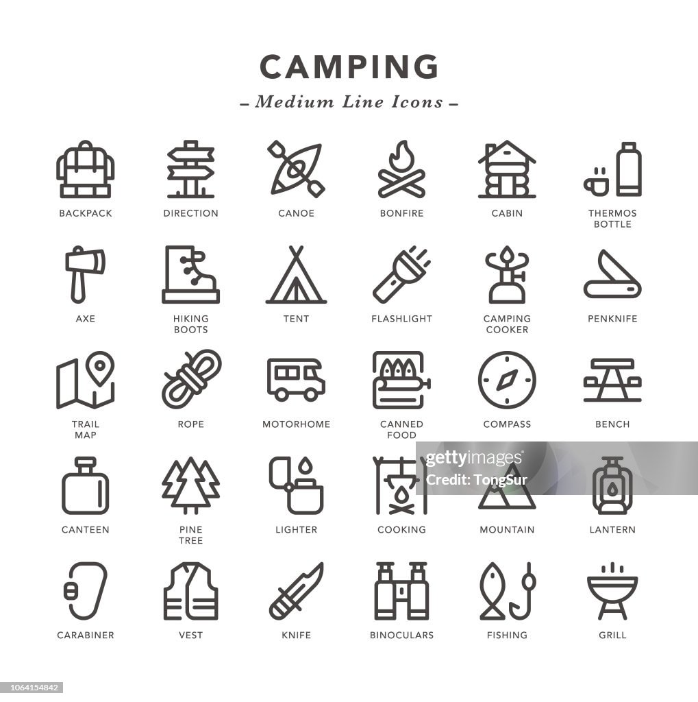 Camping - Medium Line Icons