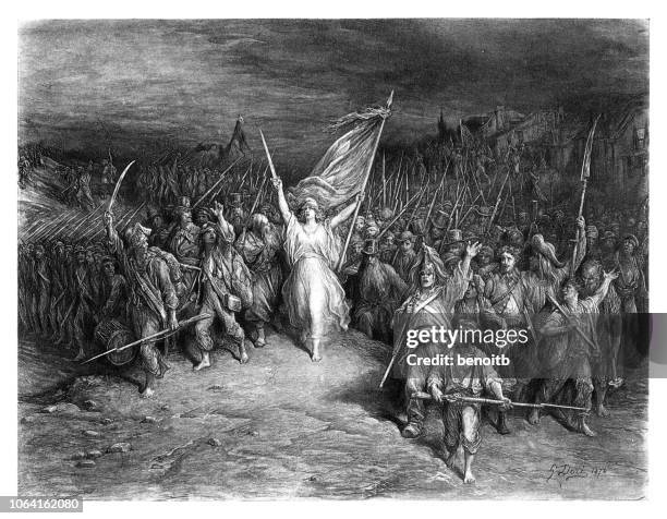 french revolution - revolutionary war stock illustrations