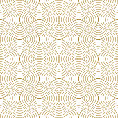 Line circle abstract background seamless pattern gold luxury color geometric vector.