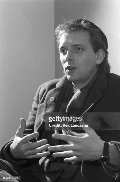 British actor and comedian Rik Mayall being interviewed in January 1985.