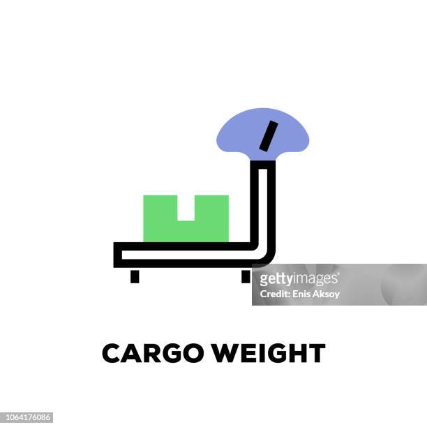 cargo weight line icon - bascule bridge stock illustrations