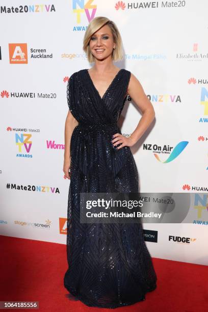 Breakfast host Hayley Holt arrive at the 2018 Huawei Mate20 New Zealand Television Awards at the Civic Theatre in Auckland, New Zealand on November...