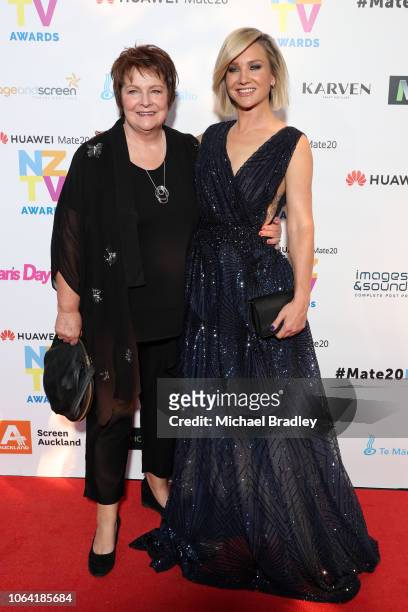Breakfast host Hayley Holt and her mum Robyn Holt arrive at the 2018 Huawei Mate20 New Zealand Television Awards at the Civic Theatre in Auckland,...