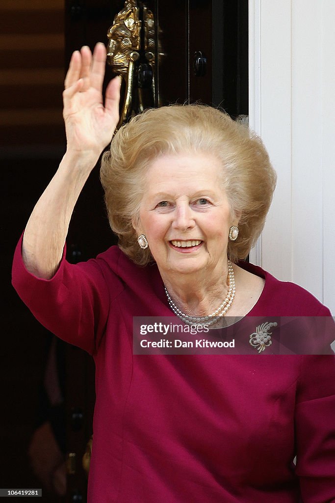 Margaret Thatcher Leaves The Cromwell Hospital After A Recent Bout Of Flu