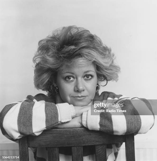 Portrait of singer Elaine Paige, photographed for Radio Times in connection with her appearance on the television show 'The Two Ronnies', January...