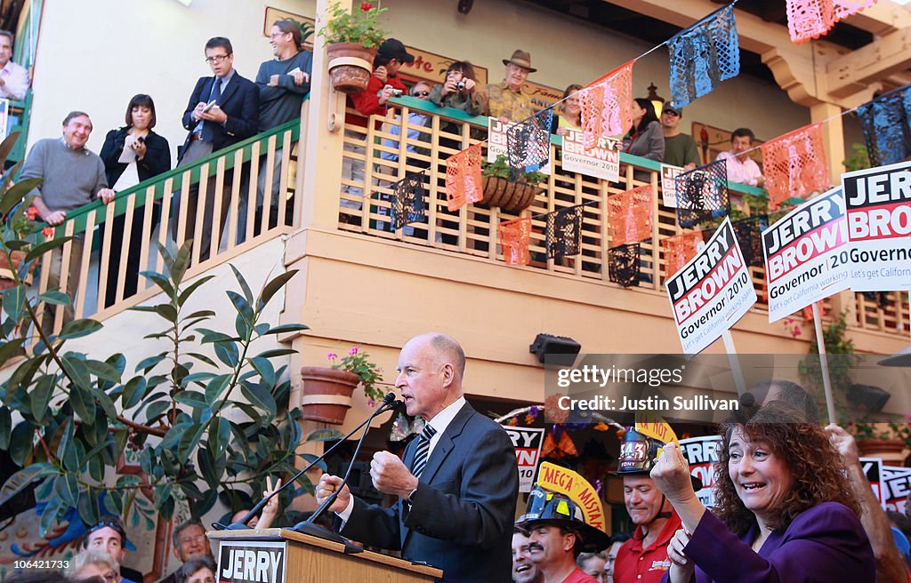 Democratic Gubernatorial Candidate Jerry Brown Makes Final Push Through State