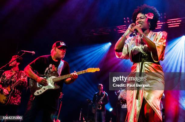 British jazz, soul and funk band Incognito with guitarist and founder Jean-Paul 'Bluey' Maunick performing at Soul Live Festival, Den Bosch,...