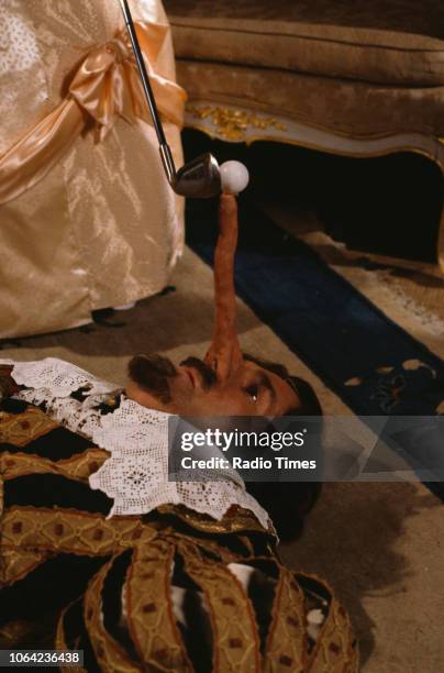 Comedian Russ Abbot in a Cyrano de Bergerac sketch from the BBC Television series 'The Russ Abbot Show', April 27th 1990.