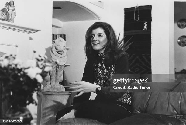 Greek-American author Arianna Stassinopoulos photographed in her home for Radio Times in connection with her appearance on the television show 'Call...