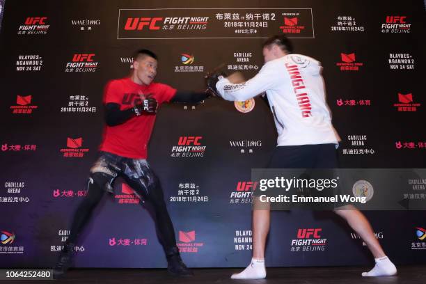 Li Jingliang of China attends the UFC Fight Night: Ultimate media day at Wanda Realm Hotel on November 22, 2018 in Beijing, China.