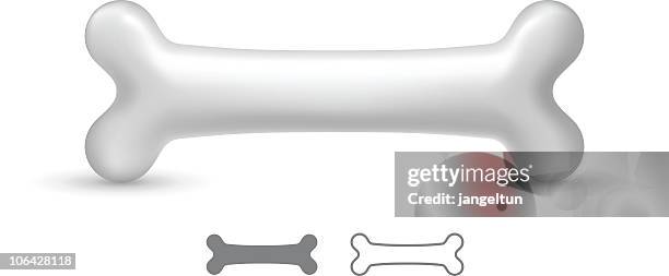 one large dog bone with two smaller bones - dog bone stock illustrations