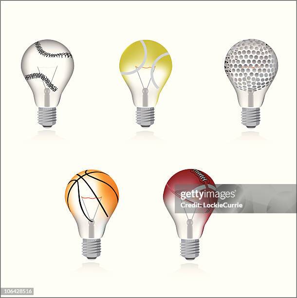 lightbulb sports icons - competitive intelligence icon stock illustrations