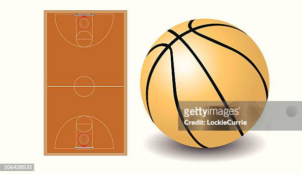 basketball and court - basketball court texture stock illustrations