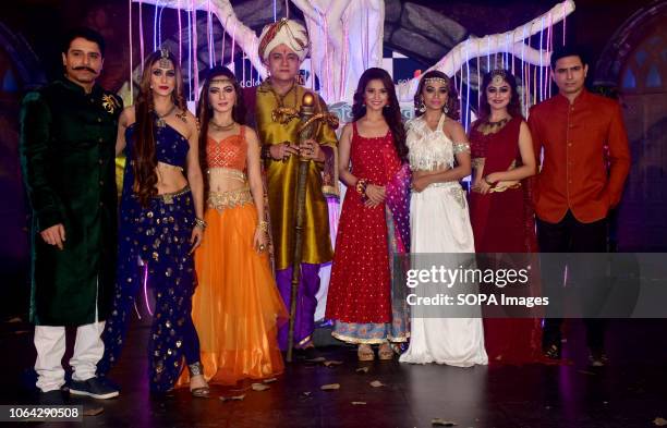 Actors Shakti Anand, Shilpa Saklani, Lavina Tandon, Vikrant Chaturvadey, Adaa Khan, Soni Singh, Falak Naaz and Sandeep Baswana are seen posing for a...