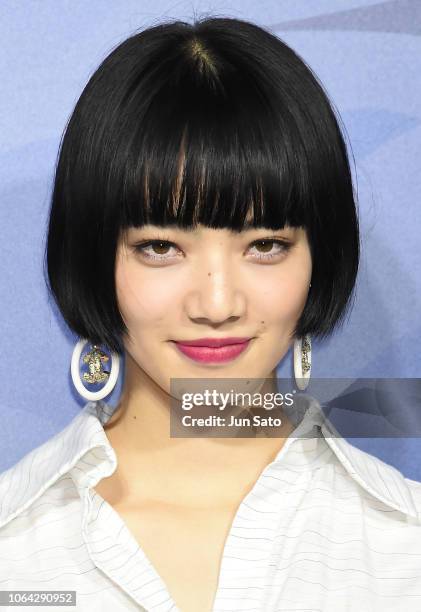 Actress Nana Komatsu attends the photocall for Chanel Daikanyama Boutique opening reception on November 22, 2018 in Tokyo, Japan.