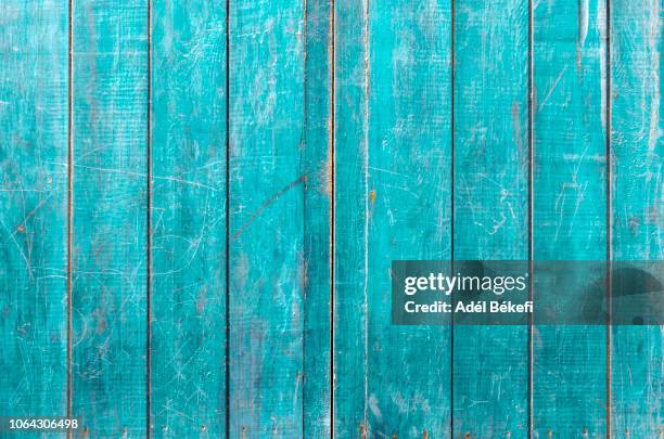 turquoise wood background - smooth wood stock pictures, royalty-free photos & images