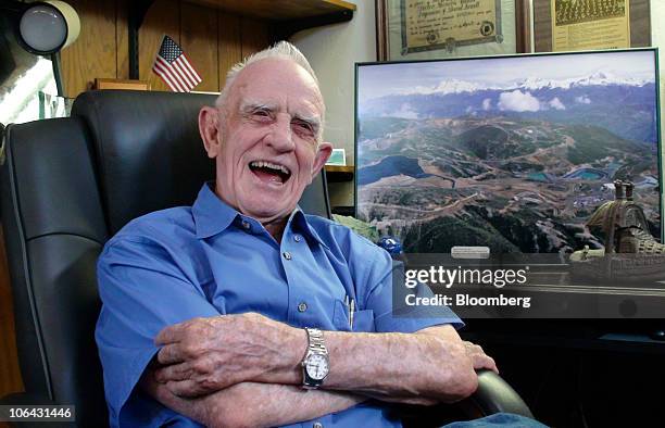 American geologist and explorer David Lowell laughs during an interview in at his home in Arizona, U.S., on Tuesday, Aug. 3, 2010. Lowell arrived in...