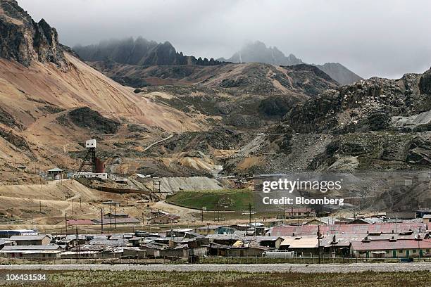 Mountains overlook the town of Morococha, Peru, on April 5, 2010. Aluminum Corp. Of China, known as Chinalco, a Chinese state-owned mining company,...