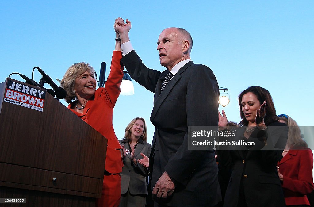 Democratic Gubernatorial Candidate Jerry Brown Makes Final Push Through State