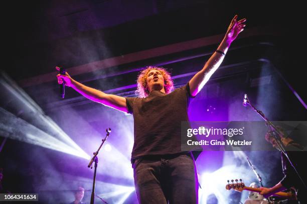 German Singer-Songwriter Michael Schulte performs live on stage during a concert at Columbia Theater on November 22, 2018 in Berlin, Germany.