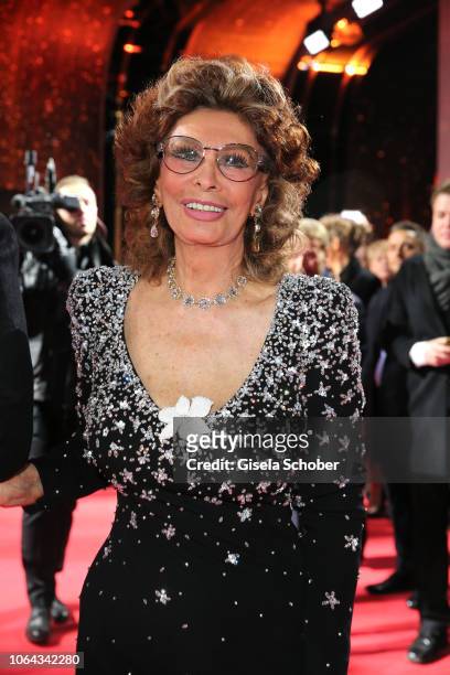 Sophia Loren during the Bambi Awards 2018 Arrivals at Stage Theater on November 16, 2018 in Berlin, Germany.