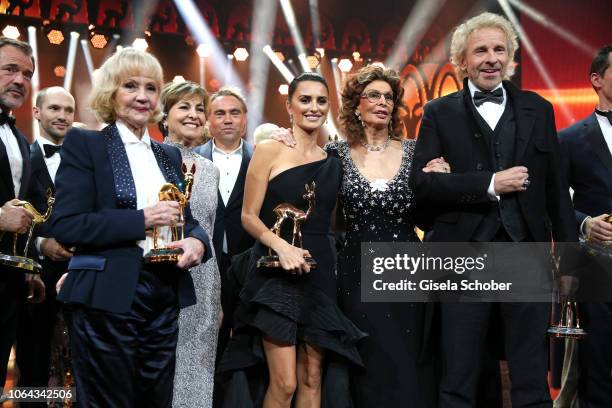 Liselotte "Lilo" Pulver, Paola Felix, Johan Ernst Nilson, Penelope Cruz , Sophia Loren , Thomas Gottschalk during the Bambi Awards 2018 final...